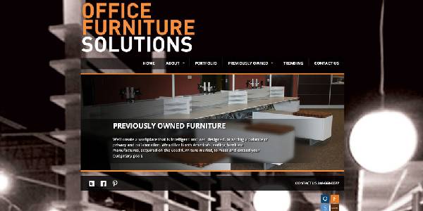 Image that shows the website template for a Office Furniture Solutions 