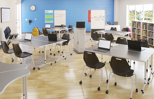 Ergonomically designed classroom with flexible furniture